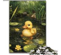 Puzzle da 1000 pezzi per adulti, Paperella in foglia di loto, puzzle per adulti 26X38cm, rompicapo fai da te stimolante, gioco perfetto per famiglie o regalo decorativo