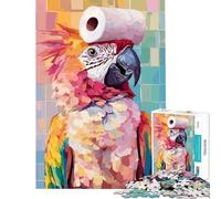 Puzzle da 1000 pezzi per adulti pappagallo con cappello di carta igienica gioco per famiglie giocattolo avvincente per coltivare la pazienza regalo per donne e uomini migliora la memoria (38x26cm)