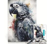 Puzzle da 1000 pezzi per adulti pappagallo inchiostro nero gioco impossibile analisi e logica per rafforzare l'amore tra le coppie 38x52cm
