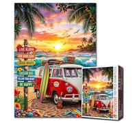 Puzzle da 1000 pezzi per adulti paradiso tropicale puzzle retrò surf van 1000 pezzi puzzle Hawaii Beach Decor fai da te artigianato camera da letto 50 x 70 cm