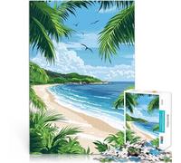 Puzzle da 1000 pezzi per adulti Paradiso tropicale sulla spiaggia Attività per famiglie con pezzi completamente interconnessi di forma casuale 52x38cm