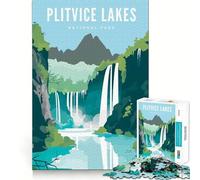 Puzzle da 1000 pezzi per adulti,Parco Nazionale dei Laghi di Plitvice,Sharp Cut Art,sfida intelligente,divertente gioco per il tempo libero,decorazione natalizia da parete (38x26cm)