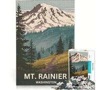 Puzzle da 1000 pezzi per adulti Parco Nazionale del Monte Rainier Washington con paesaggio suggestivo gioco interattivo gara di velocità manuale con pezzi a incastro di forma casuale 38x26cm