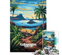 Puzzle da 1000 pezzi per adulti Parco Nazionale delle Galapagos Ecuador illustrazione gioco intellettuale educativo corsa di velocità manuale regalo per donne e uomini (dimensioni 50x75cm)