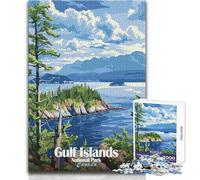Puzzle da 1000 pezzi per adulti, Parco nazionale delle isole del Golfo, Canada, poster, gioco di sfida unico, analisi e logica, regalo divertente, dimensioni 38x52cm