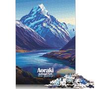 Puzzle da 1000 pezzi per adulti Parco nazionale di Aoraki, Nuova Zelanda Puzzle per adulti e puzzle in legno Decorazione per la casa Regali per le vacanze 1000 pezzi (75x50 cm)