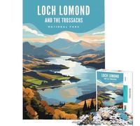 Puzzle da 1000 pezzi per adulti Parco Nazionale di Loch Lomond gioco educativo e stimolante ideale per rilassarsi divertirsi e creare idee regalo originali (dimensioni 38x26cm)