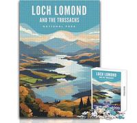 Puzzle da 1000 pezzi per adulti, Parco nazionale di Loch Lomond, serata di divertimento e giochi per famiglie, ma anche un'opera d'arte divertente e umoristica, formato regalo 38x52cm