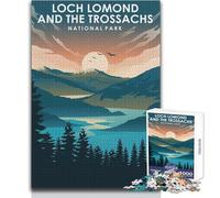 Puzzle da 1000 pezzi per adulti, Parco nazionale di Loch Lomond, serata di divertimento e giochi per famiglie, ma anche un'opera d'arte divertente e umoristica, formato regalo 50x75cm