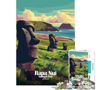 Puzzle da 1000 pezzi per adulti Parco Nazionale di Rapa Nui Cile Poster sfida per l'intelligenza giocattolo stimolante giochi divertenti per tutta la famiglia opera d'arte regalo (dimensioni 38x26cm)