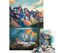 Puzzle da 1000 pezzi per adulti Parco Nazionale Fathom Five Canada sfida di intelligenza giocattolo avvincente giochi rilassanti attività per famiglie regalo divertente (dimensioni 38x52cm)