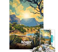 Puzzle da 1000 pezzi per adulti Parco Nazionale Kruger Sudafrica Sfida per l'intelligenza gioco avvincente rilassante per tutta la famiglia regalo divertente (dimensioni 50x75cm)