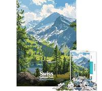 Puzzle da 1000 pezzi per adulti Parco Nazionale Svizzero Paesaggio della Svizzera Giochi rilassanti Giocattoli educativi Regali per il Secret Santa Attività per la famiglia (dimensioni 50x75cm)