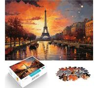 Puzzle da 1000 pezzi per adulti Parigi al tramonto Difficile da completare ma divertente e umoristico Gioco educativo per compleanno e Natale 75x50cm