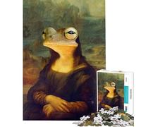 Puzzle da 1000 pezzi per adulti parodia della rana della Gioconda giocattolo antistress assemblaggio di modelli ottimo regalo per gli appassionati di videogiochi (dimensioni 38x52cm)