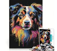 Puzzle da 1000 pezzi per adulti, Pastore australiano, Gioco impossibile, Per passare il tempo durante le vacanze, Regalo di compleanno, Regalo di viaggio, 38x26cm