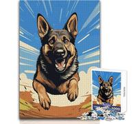 Puzzle da 1000 pezzi per adulti Pastore tedesco vettoriale Rilassati durante il tempo libero Taglio netto senza soluzione di continuità Interlock Toy Dimensioni 38x26cm