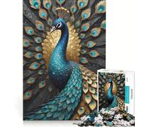 Puzzle da 1000 pezzi per adulti, pavone astratto Kintsugi, gioco impossibile, decorazione per la casa, ideale come regalo per tutta la famiglia 50x75cm