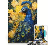 Puzzle da 1000 pezzi per adulti, pavone blu, gioco rompicapo, difficile, per rafforzare l'amore tra le coppie 38x52cm