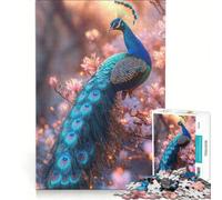 Puzzle da 1000 pezzi per adulti Pavone in fiore gioco impossibile analisi e logica per rafforzare l'amore tra le coppie 38x52cm