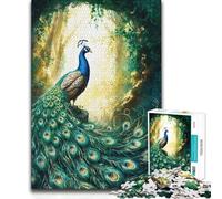 Puzzle da 1000 pezzi per adulti Pavone nella foresta Gioco pratico per migliorare la memoria per bambini dai 14 anni in su 50x75cm