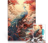 Puzzle da 1000 pezzi per adulti Pavone sul ramo per il giocattolo di sfida del gioco educativo Giocattoli per la decorazione della casa 75x50cm