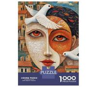 Puzzle Da 1000 Pezzi Per Adulti Peaceful Cityscape with Birds Puzzle Giochi Per Famiglie Difficile Difficile Regali Unici Per Compleanno E Natale 52x38cm/1000pcs