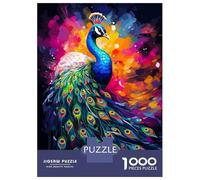 Puzzle Da 1000 Pezzi Per Adulti Peacock Bird Painting Puzzle Per Adulti Gioco Rompicapo Difficile Compleanno E Natale 52x38cm/1000pcs