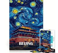 Puzzle da 1000 pezzi per adulti,Pechino,Cina,Notte stellata,con ritaglio preciso,gioco cognitivo divertente,gioco per il tempo libero,regalo di Natale rilassante (38x52cm)