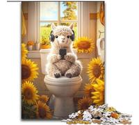 Puzzle da 1000 pezzi per adulti "Pecora sul water" perfetto per adolescenti, per rafforzare i legami familiari, rompicapo e regalo fai da te per la casa, 50x75cm
