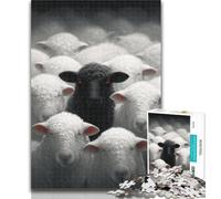 Puzzle da 1000 pezzi per adulti, pecore bianche e nere, per adolescenti, 1000 pezzi, giocattoli, giochi educativi, antistress, fantastici regali e giocattoli, 50x75cm