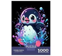 Puzzle Da 1000 Pezzi Per Adulti Penguin Splash Puzzle Per Adulti Gioco Rompicapo Assemblaggio Di Modelli Difficile E Impegnativo 38x26cm/1000pcs