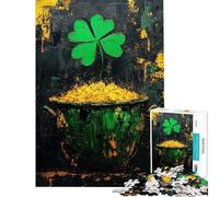 Puzzle da 1000 pezzi per adulti Pentola d'oro ﹨u Puzzle di trifoglio per adulti Giochi rilassanti Decorazione per la casa Offerta come regalo per tutta la famiglia (Dimensioni 50x75cm)