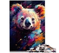 Puzzle da 1000 pezzi per adulti per alleviare lo stress "Koala" con poster coordinato e foglio quiz per adolescenti dai 14 anni in su, 26 x 38 cm