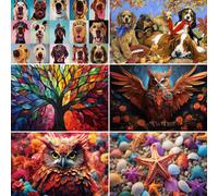 Puzzle da 1000 pezzi per adulti per decorazione domestica, con fiori colorati, gufi, conchiglie e stelle marine, puzzle in vetro con albero della vita, dimensioni 70x50cm, grandi puzzle bianchi come g