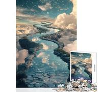 Puzzle da 1000 pezzi per adulti Percorso del fiume celeste Giocattoli antistress Regali di Babbo Natale segreto Giochi educativi Ogni pezzo è unico - Dimensioni 38x26cm