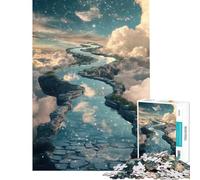 Puzzle da 1000 pezzi per adulti percorso del fiume celeste stimolante per la mente antistress gioco per famiglie dai 14 anni in su (50x75cm)