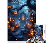 Puzzle da 1000 pezzi per adulti percorso della zucca di Halloween verso il cancello spettrale decorazione da parete fantastici regali e giocattoli gioco pratico per migliorare l'amore tra coppie