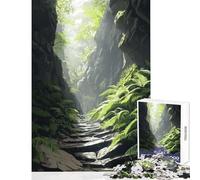 Puzzle da 1000 pezzi per adulti Percorso di pietra attraverso la foresta Giocattolo Decorazione da parete Ottimo regalo per giochi Gioco pratico Lista dei desideri con Babbo Natale Dimensioni 50x75cm