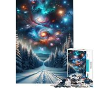 Puzzle da 1000 pezzi per adulti percorso invernale stellato difficile e stimolante migliora la memoria giocattolo antistress per ragazzi dai 14 anni in su (50x75cm)