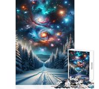 Puzzle da 1000 pezzi per adulti Percorso invernale stellato Giocattoli antistress Regali per donne Uomini Gioco impossibile Difficile e sfida Dimensioni 50x75cm