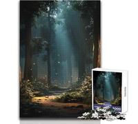 Puzzle da 1000 pezzi per adulti Percorso nella foresta incantata con lucciole Gioco di precisione esatto per trascorrere un piacevole tempo libero Dimensioni giocattolo 38x26cm