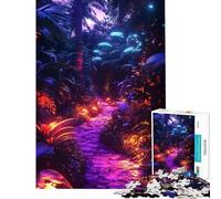 Puzzle da 1000 pezzi per adulti percorso nella giungla al neon gioco rompicapo per adulti un'opera d'arte per compleanno e Natale (dimensioni 38x52cm)