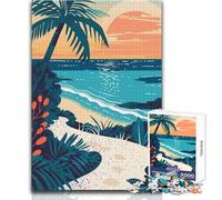 Puzzle da 1000 pezzi per adulti, percorso sulla spiaggia minimalista, divertimento in famiglia e serata di giochi, ma anche un'opera d'arte divertente e umoristica, formato regalo 50x75cm