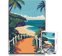 Puzzle da 1000 pezzi per adulti,percorso sulla spiaggia,minimalista,unico,analisi del gioco di sfida e logica,regali di compleanno,dimensioni 38x52cm