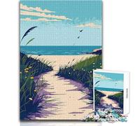 Puzzle da 1000 pezzi per adulti,percorso sulla spiaggia,minimalista,unico,analisi del gioco di sfida e logica,regali di compleanno,dimensioni 38x52cm