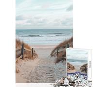 Puzzle da 1000 pezzi per adulti,percorso sulla spiaggia verso l'oceano,giocattoli antistress,regalo divertente,gioco rompicapo per migliorare l'amore tra coppie,dimensioni 50x75cm