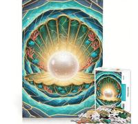 Puzzle da 1000 pezzi per adulti perla nella conchiglia stile vetrata gioco per famiglie rilassante e stimolante per la mente collezione d'artista belle arti 50x75cm