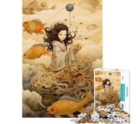 Puzzle da 1000 pezzi per adulti "Pesca tra le nuvole" un gioco divertente e originale da appendere al muro perfetto come regalo di compleanno o di Natale (dimensioni 50x75cm)