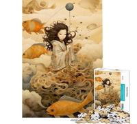 Puzzle da 1000 pezzi per adulti "Pesca tra le nuvole" un gioco divertente e originale da appendere al muro perfetto come regalo di compleanno o di Natale (dimensioni: 38x26cm)